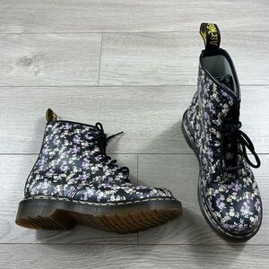 Dr Martens Clemency 1460 Floral Leather Combat Boots